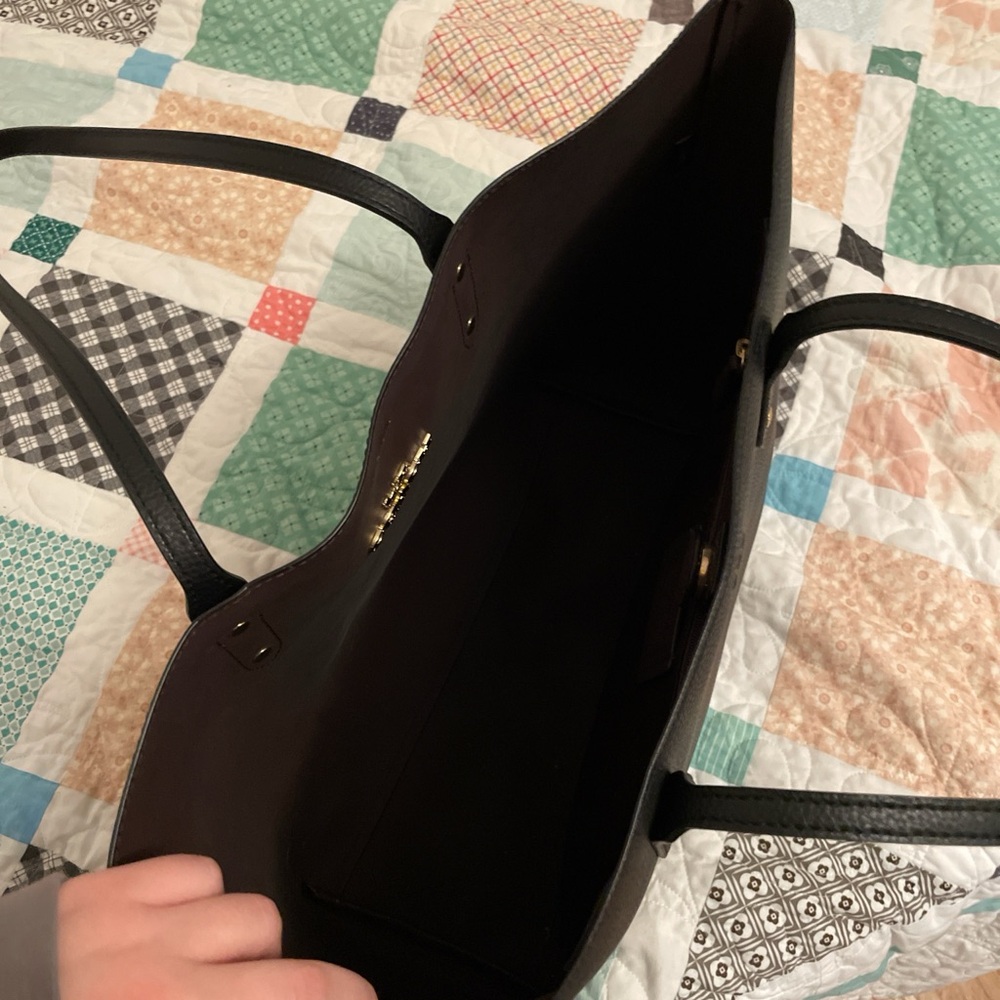 Coach Black Pebbled Leather Tote - Picture 3 of 4
